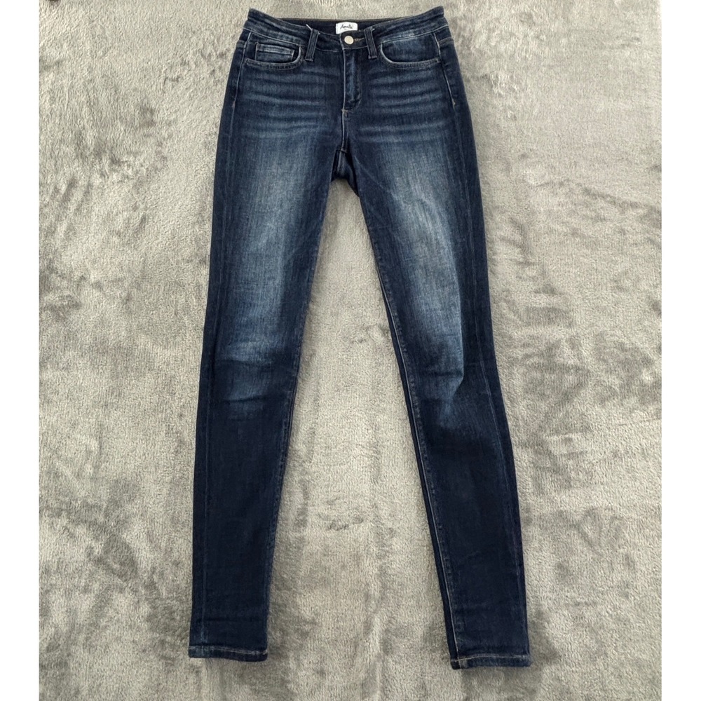 Amalli Talli‎ Skinny Jeans Womens 27 Mid Rise Dark Wash Stretch Denim 35" Inseam